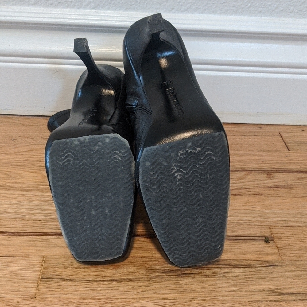 Reformation Evelyn Black Heeled Boots View 4
